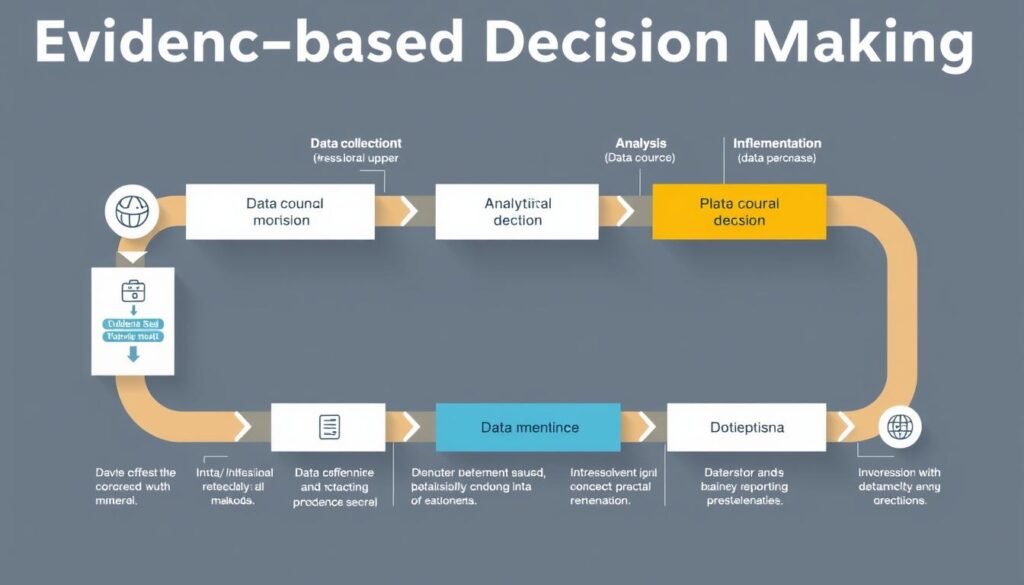 Evidence-based decision making process diagram for CMI Level 8 Strategic Direction and Leadership