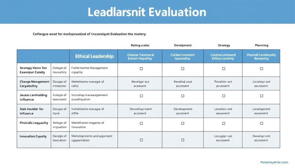 Leadership evaluation matrix for CMI Level 8 Strategic Direction and Leadership assignments