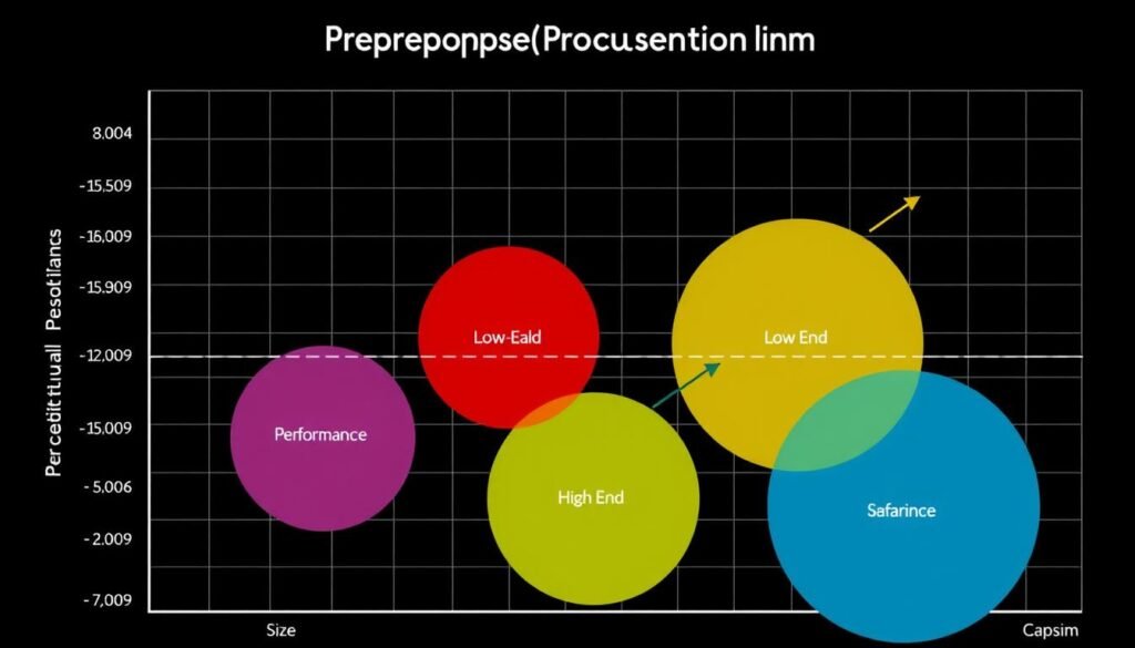 Perceptual map showing optimal product positioning for different market segments in Capsim