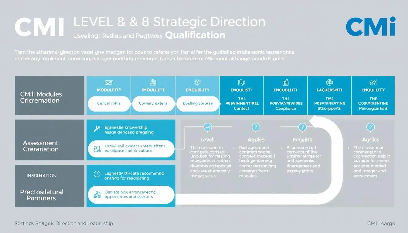 CMI Level 8 Strategic Direction and Leadership qualification overview showing key components and requirements